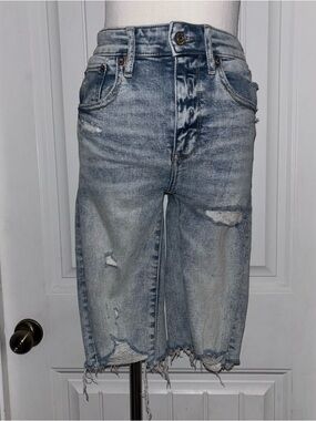💎🩵 American Eagle Acid Wash Super Hi-Rise Biker Shorts - Like New 🩵💎